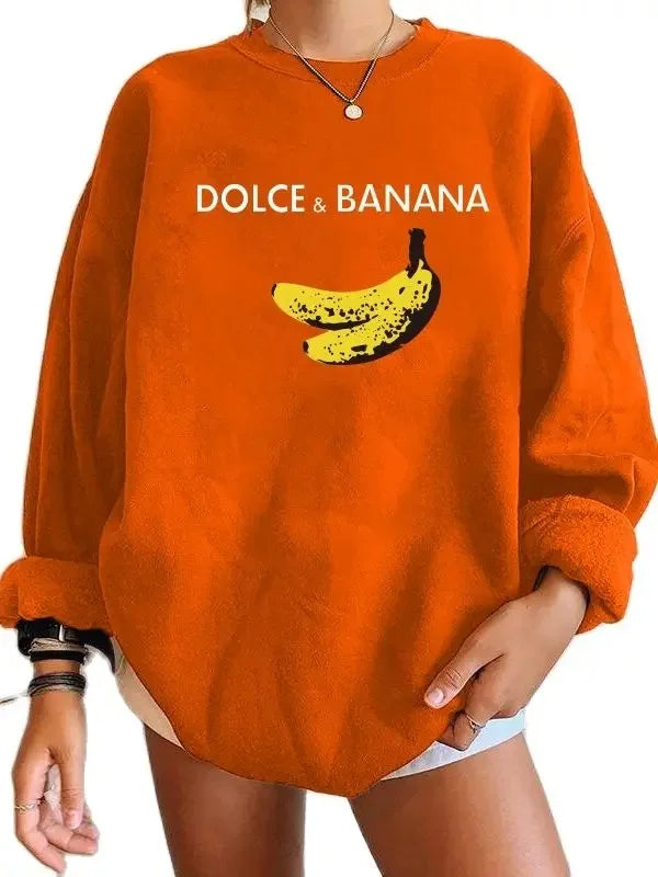 Seeyoushy Banana Print Women’s Loose Sweatshirt