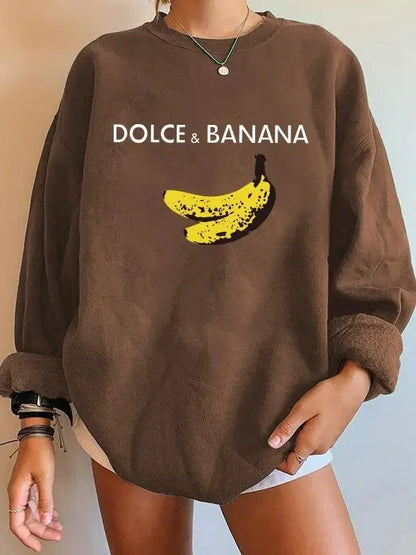 Seeyoushy Banana Print Women’s Loose Sweatshirt