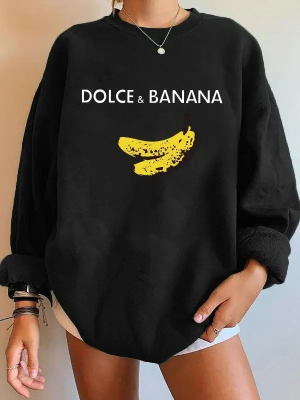 Seeyoushy Banana Print Women’s Loose Sweatshirt